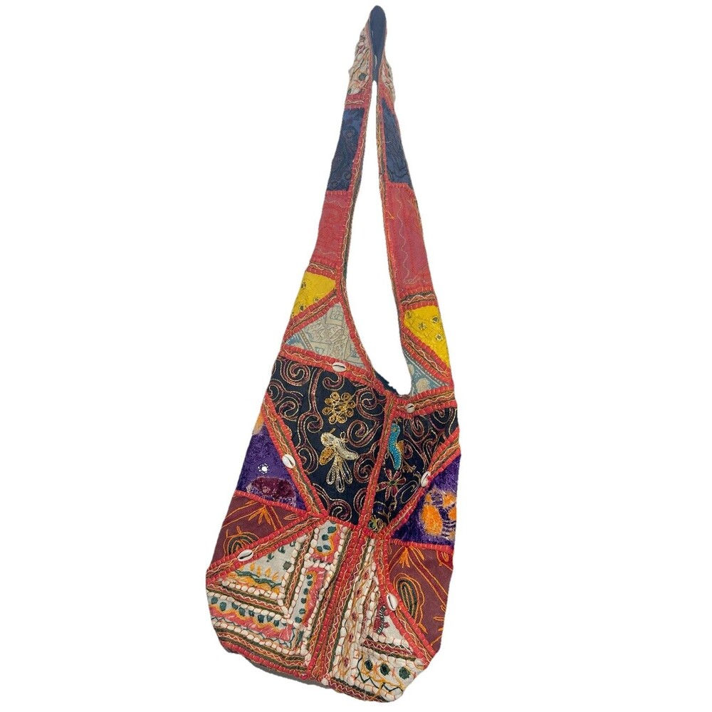 Boho Patchwork Embroidered Hobo Bag Tribal Festival Shoulder Purse